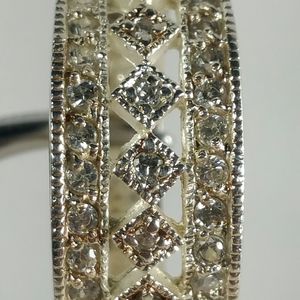 DESIGNER FAS CLEAR CZ STERLING SILVER RING